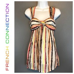 FRENCH CONNECTION multi colored striped halter top